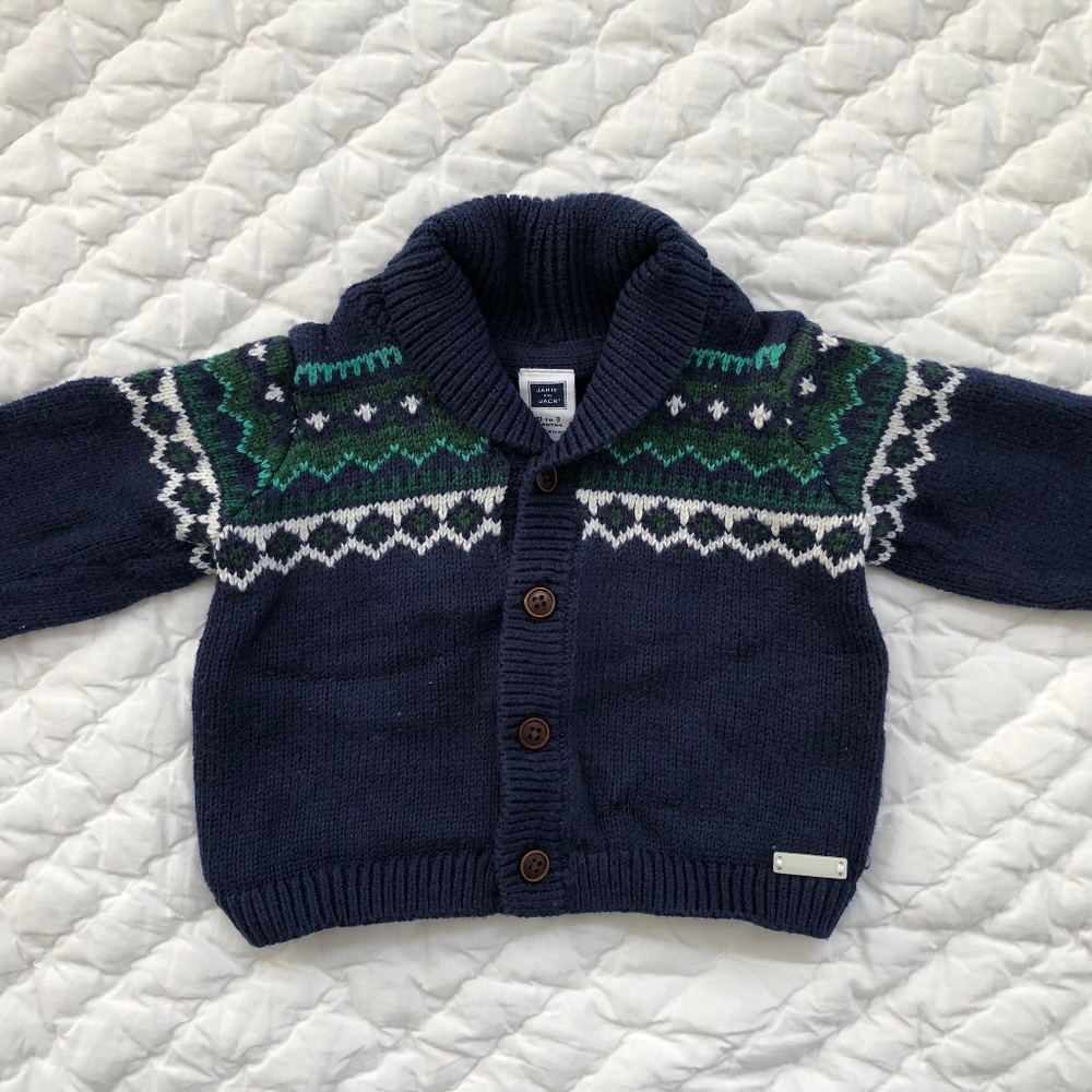 Janie and Jack Fair Isle Cardigan